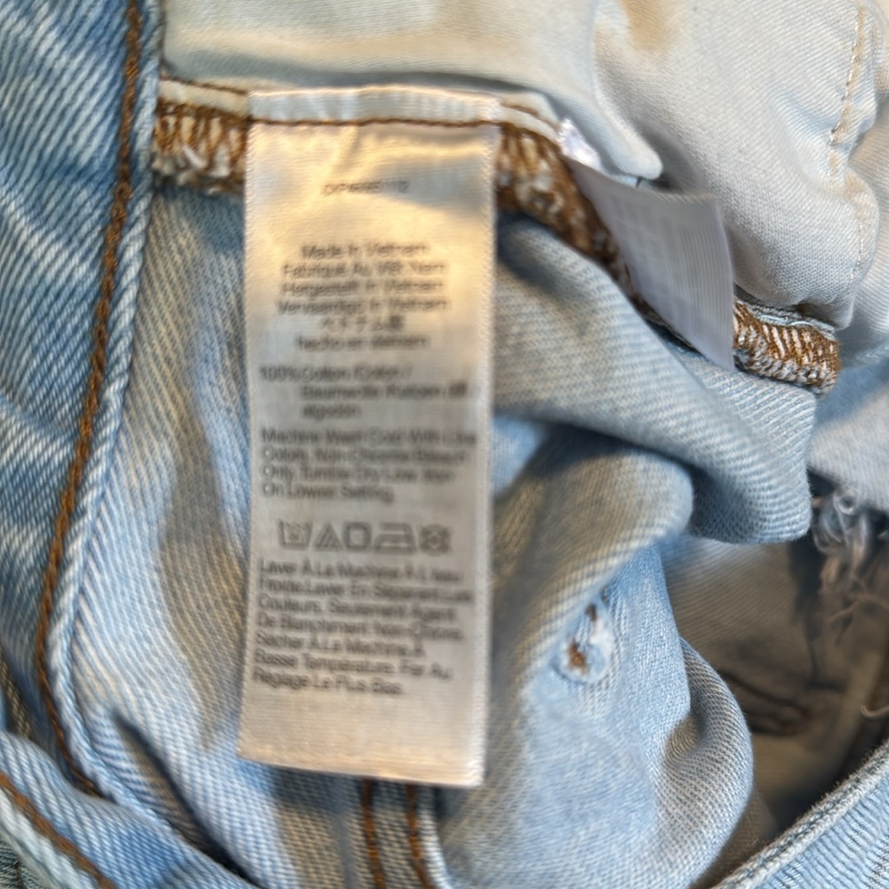 Madewell Relaxed Denim Light Wash Blue Shorts Raw Hem Size 16W - Picture 11 of 11